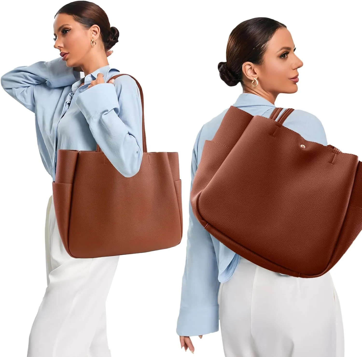 Faux Leather Tote Bag for Women Large Capacity Shoulder Bag Womens Oversized Tote Bag