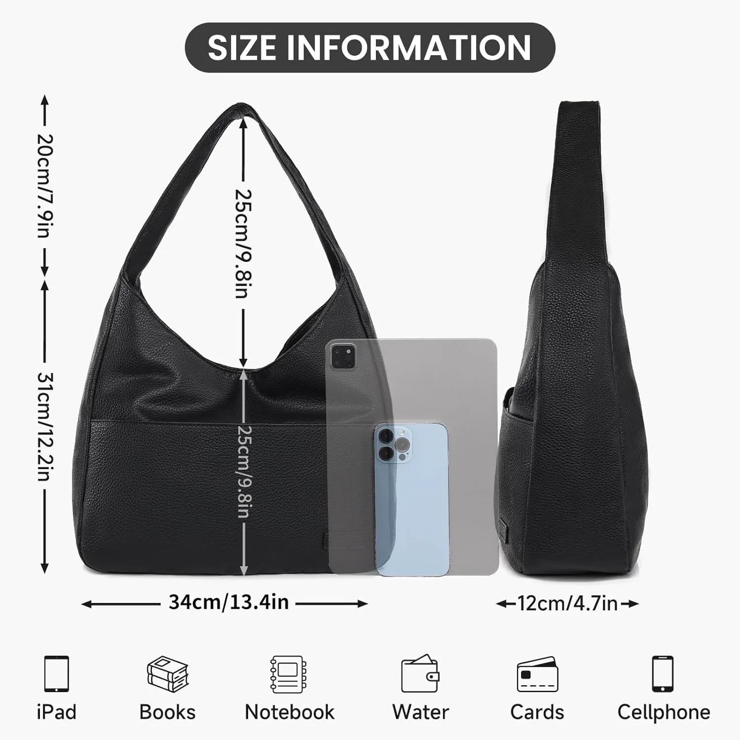 Faux Leather Tote Bag, Shoulder Bag for Women Satchel Handbag Crossbody Soft Women's Hobo Handbags