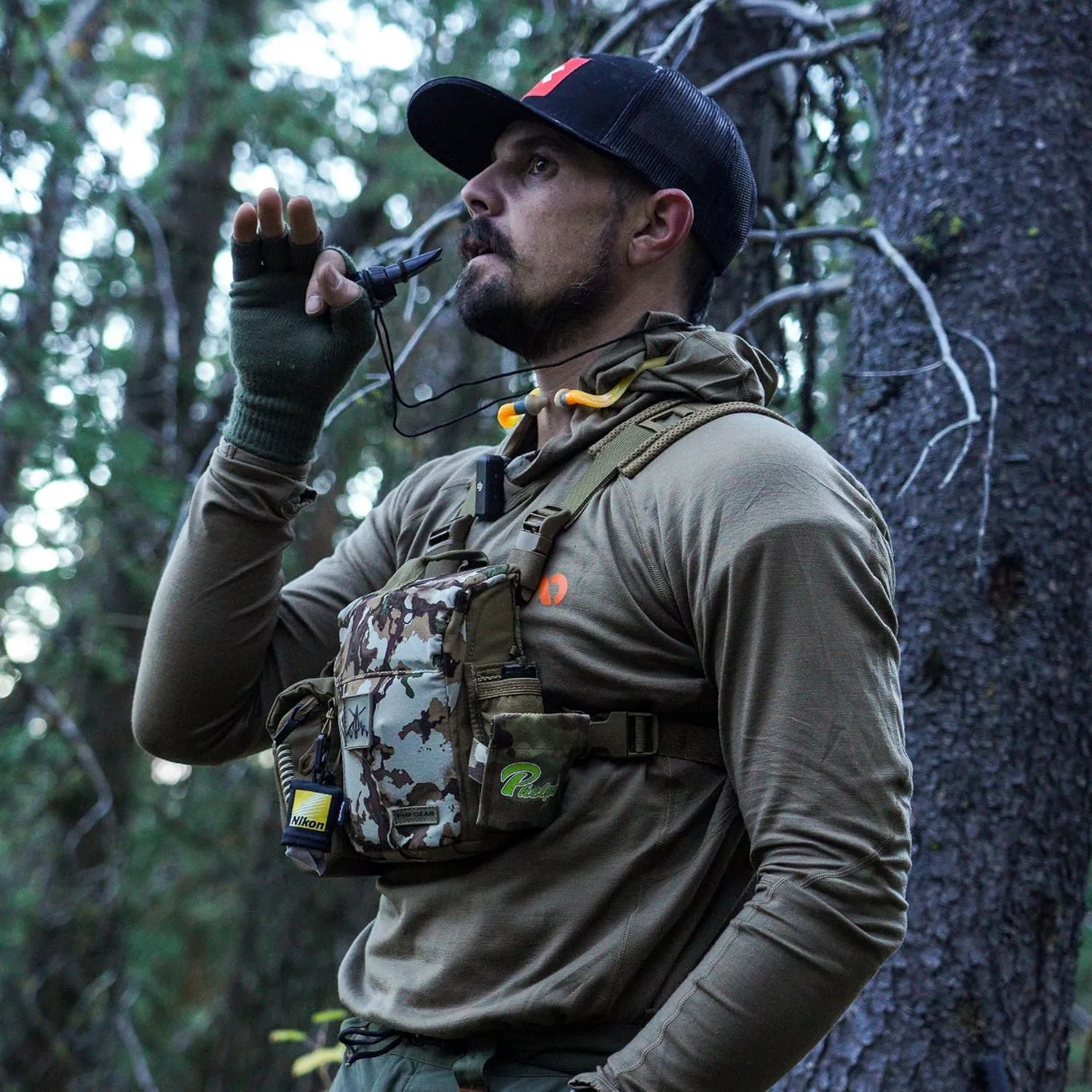 First Lite Men’s Wick Hoody - Merino Wool Ultralight Camo Hunting Base Layer, Quick Dry, UV Protection Hunting Clothing