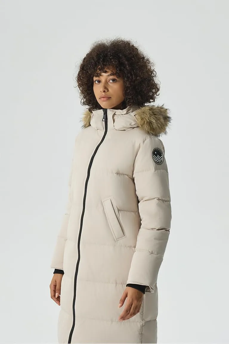 Fitouch Women's Waukee Long Down Coat Parka Jacket | 750  Fill Power | Full-Length