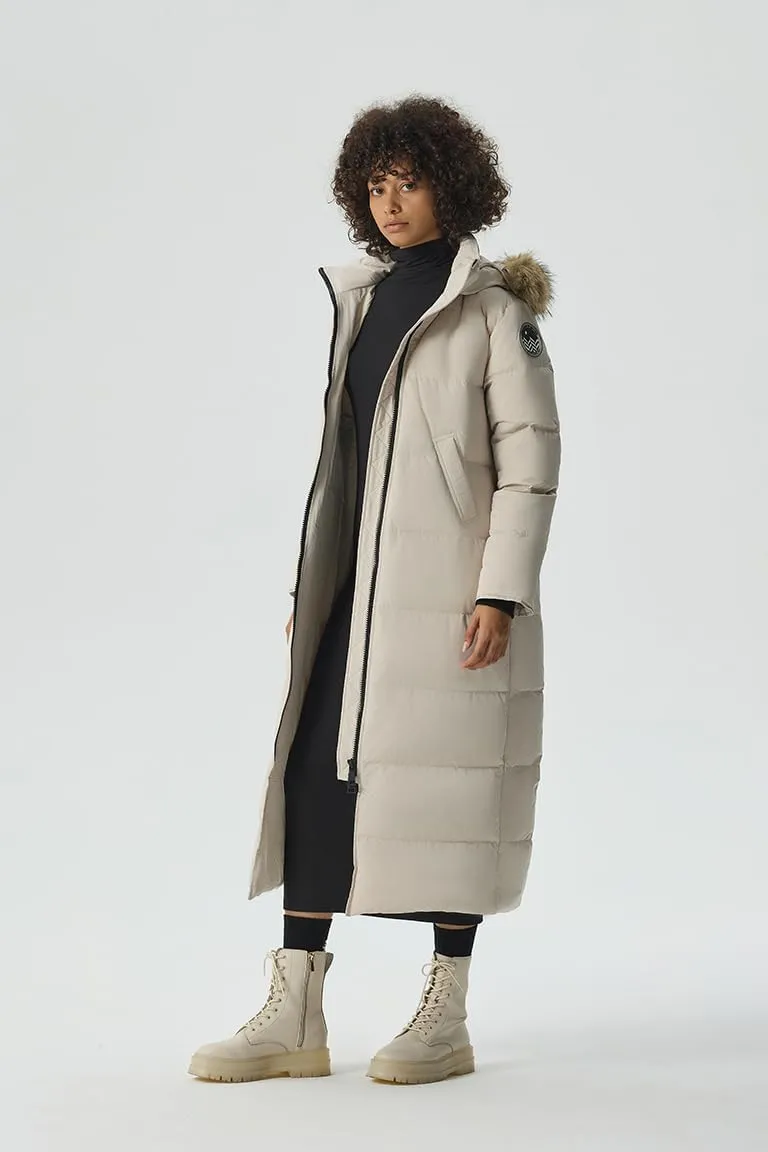 Fitouch Women's Waukee Long Down Coat Parka Jacket | 750  Fill Power | Full-Length