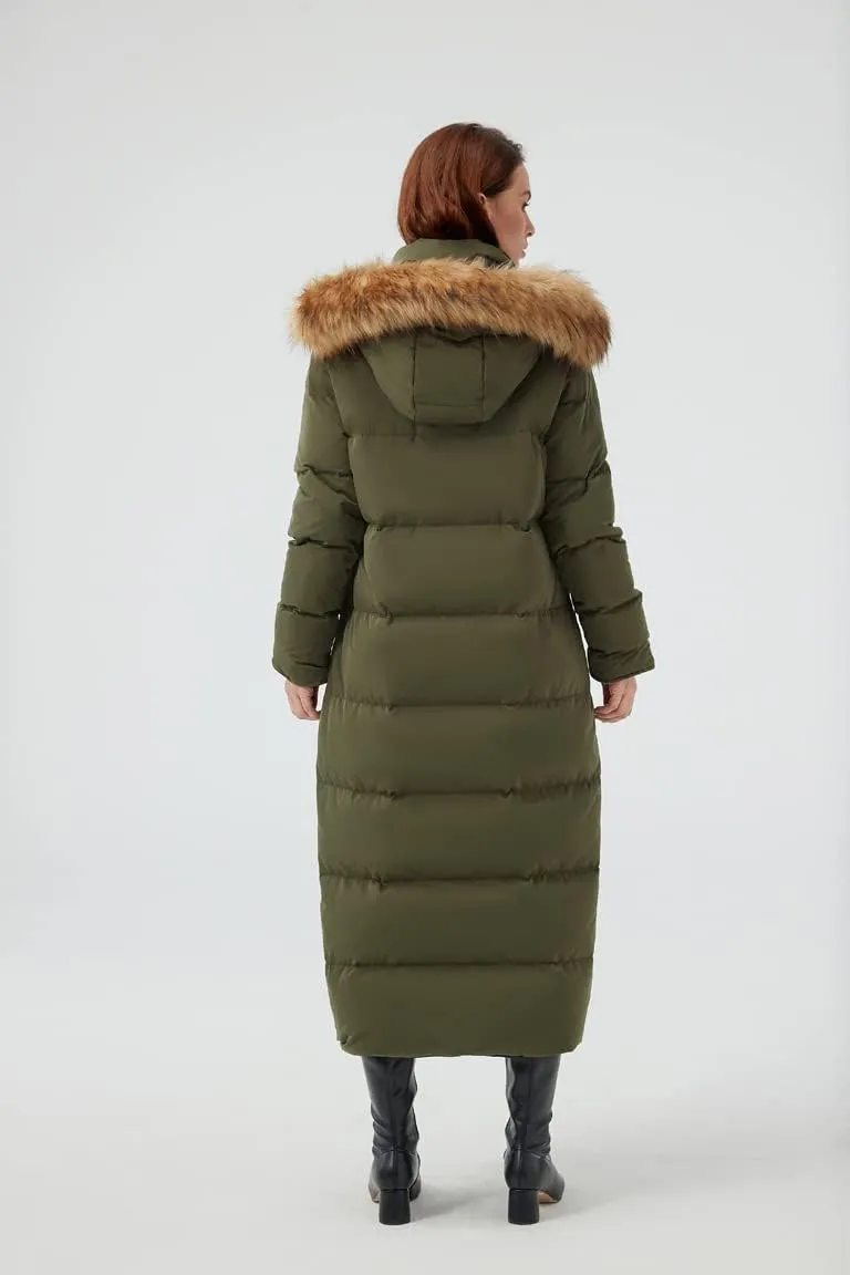 Fitouch Women's Waukee Long Down Coat Parka Jacket | 750  Fill Power | Full-Length