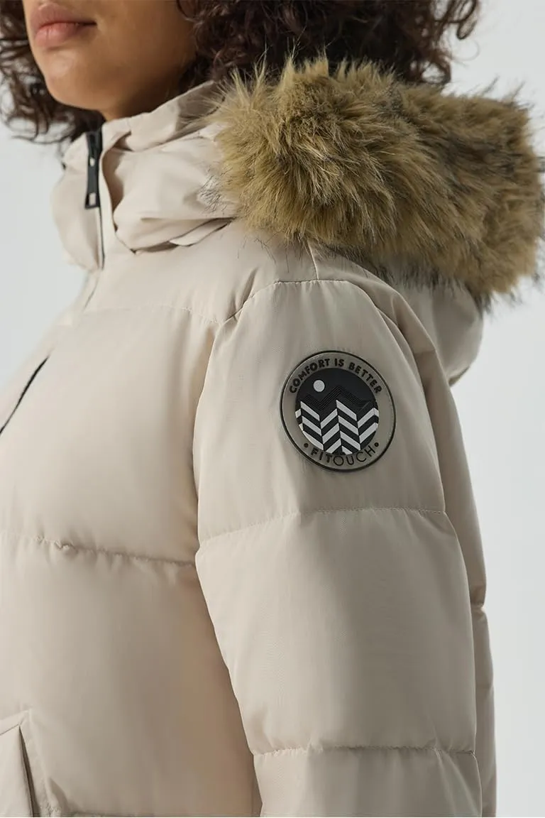 Fitouch Women's Waukee Long Down Coat Parka Jacket | 750  Fill Power | Full-Length