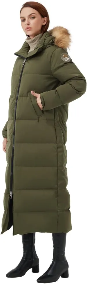 Fitouch Women's Waukee Long Down Coat Parka Jacket | 750  Fill Power | Full-Length