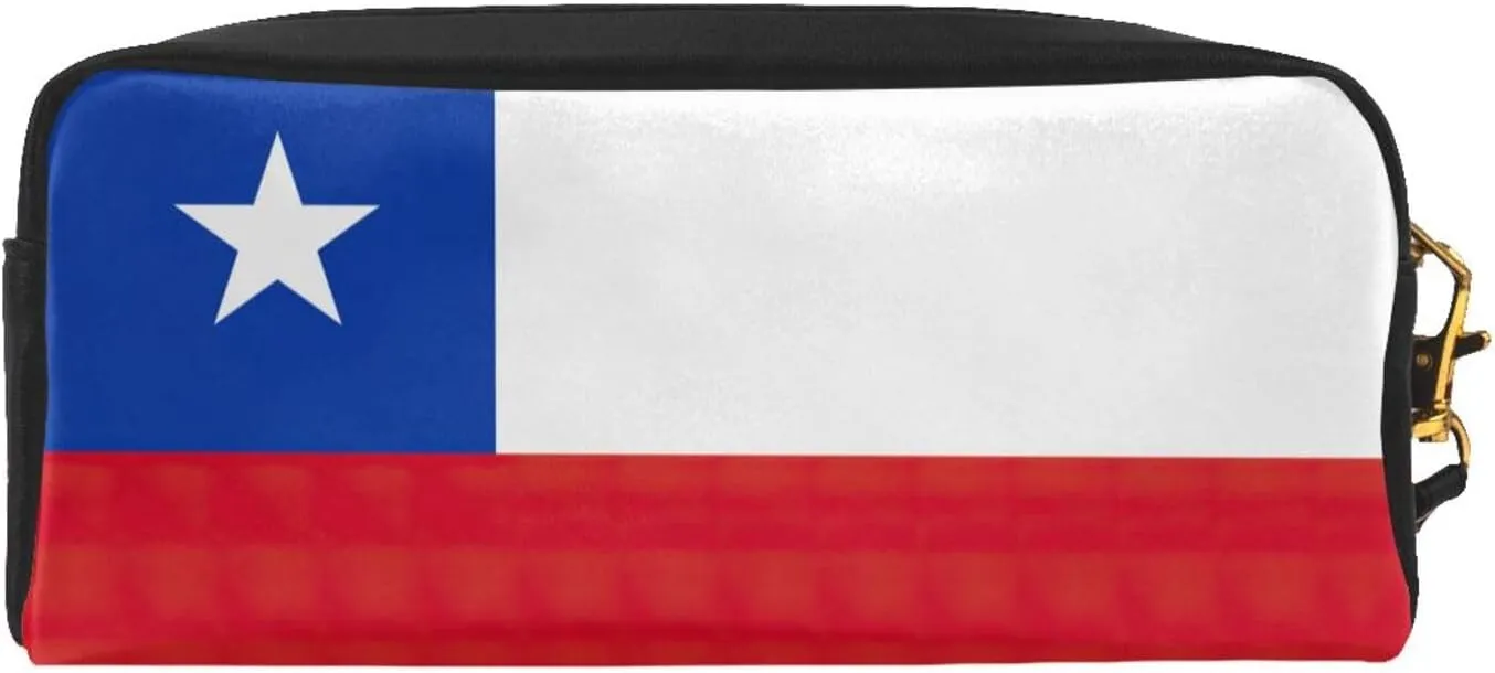 Flag Of Chile Small Makeup Bag, Travel Makeup Bag, Cosmetic Bag For Women, Cosmetic Bag Durable Zipper