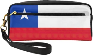 Flag Of Chile Small Makeup Bag, Travel Makeup Bag, Cosmetic Bag For Women, Cosmetic Bag Durable Zipper