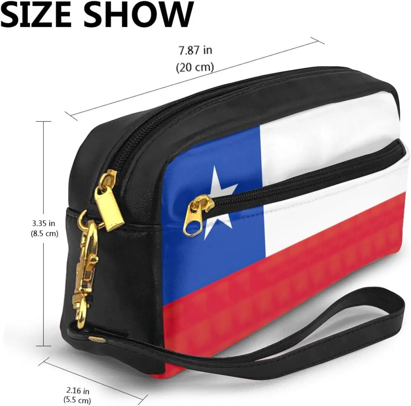 Flag Of Chile Small Makeup Bag, Travel Makeup Bag, Cosmetic Bag For Women, Cosmetic Bag Durable Zipper