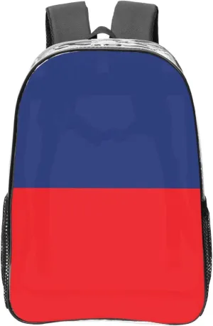Flag Of Liechtenstein Transparent Backpack-16-Inch Pvc Clear Backpack With Side Pockets,Black