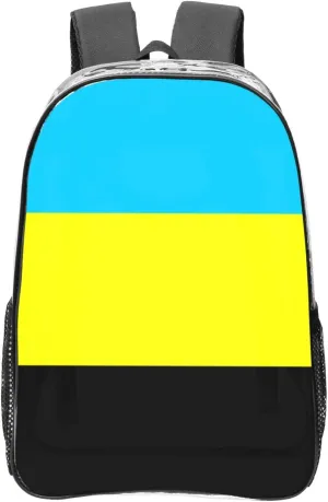 Flag Of The Sultanate Of Burongan Transparent Backpack-16-Inch Pvc Clear Backpack With Side Pockets,Black