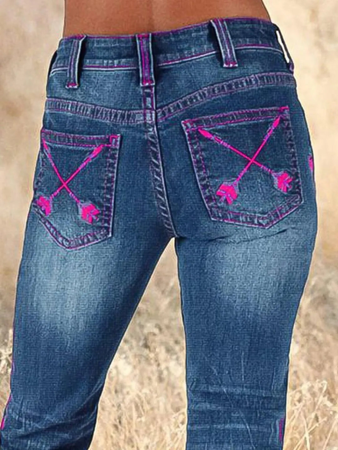 Flamingals Boot Cut Jeans for Women Embroidery Mid Waist Wash Tummy Control Jean Flare Stretchy Jeans Denim Jeans