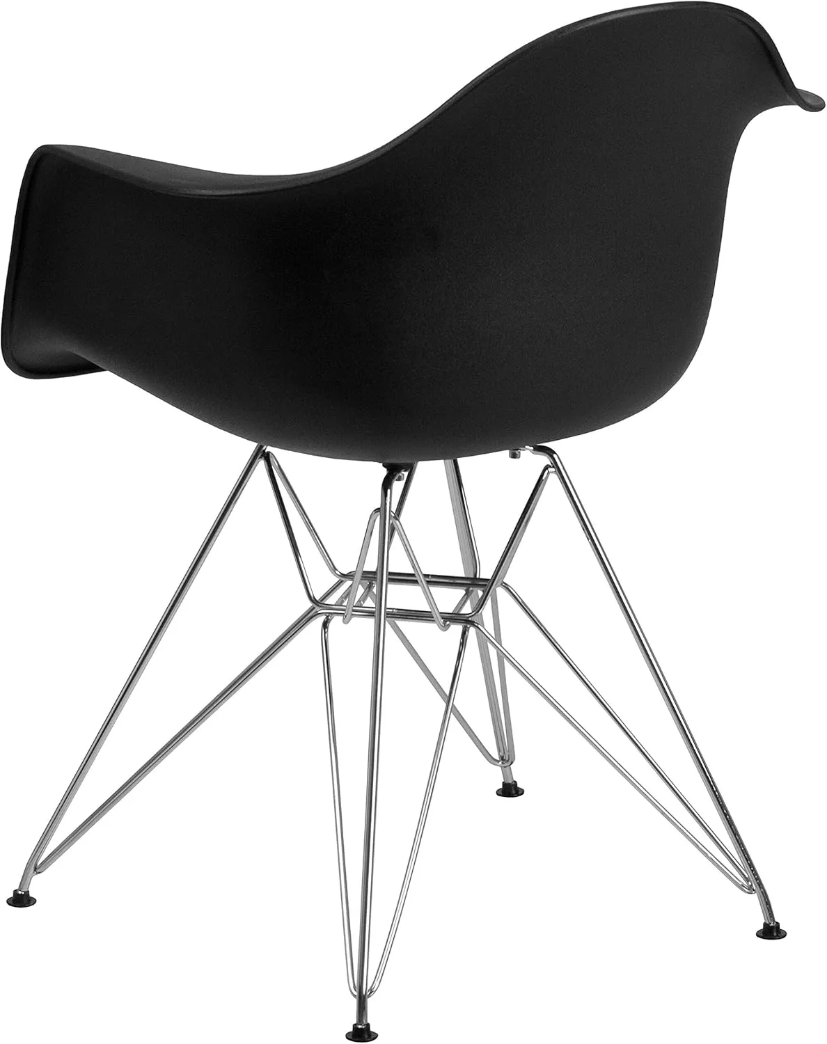 Flash Furniture Alonza Series Black Plastic Chair with Chrome Base