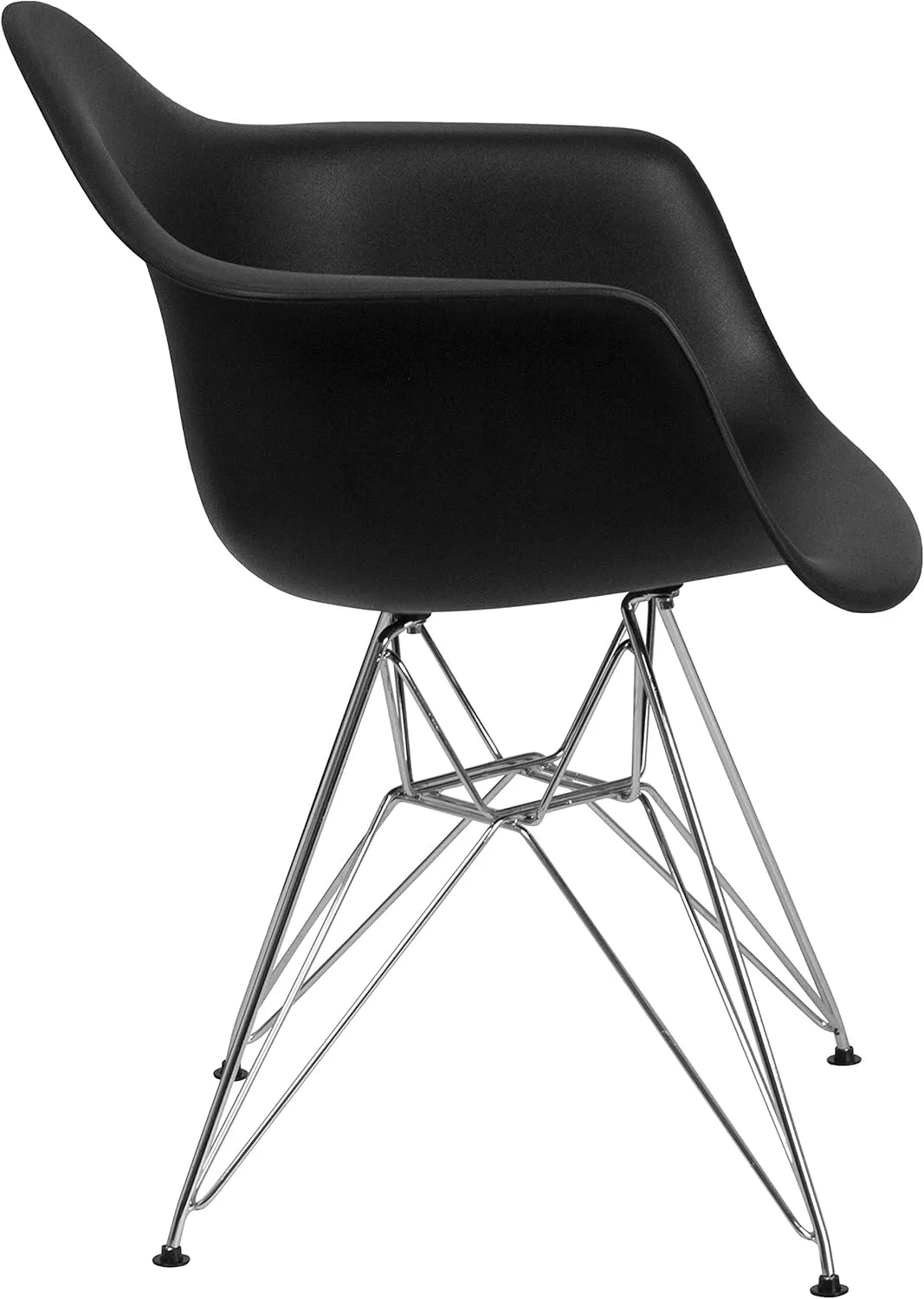 Flash Furniture Alonza Series Black Plastic Chair with Chrome Base