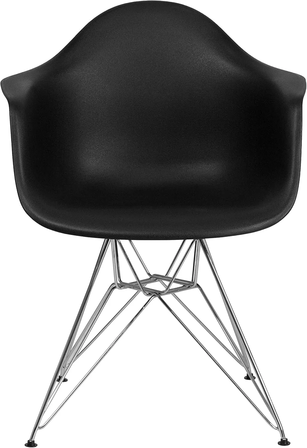 Flash Furniture Alonza Series Black Plastic Chair with Chrome Base