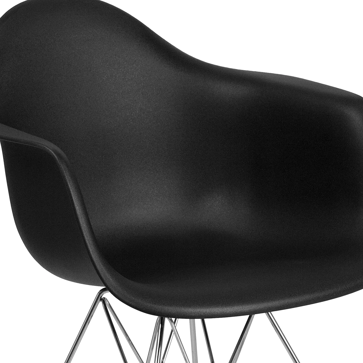Flash Furniture Alonza Series Black Plastic Chair with Chrome Base