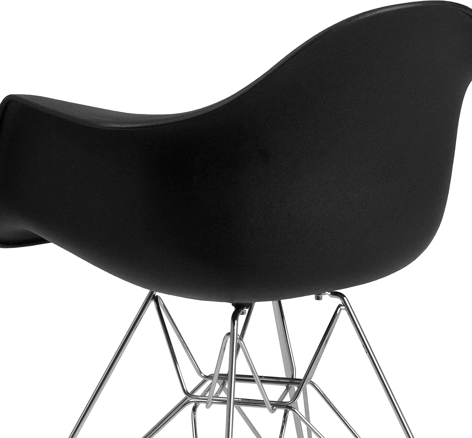 Flash Furniture Alonza Series Black Plastic Chair with Chrome Base