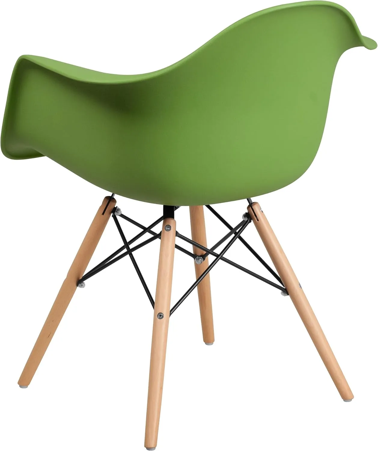 Flash Furniture Alonza Series Green Plastic Chair with Wooden Legs