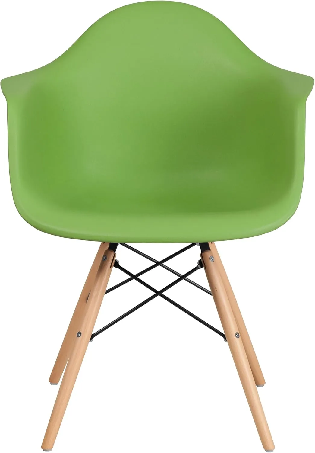 Flash Furniture Alonza Series Green Plastic Chair with Wooden Legs