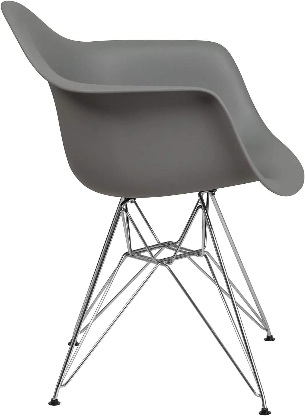 Flash Furniture Alonza Series Moss Gray Plastic Chair with Chrome Base