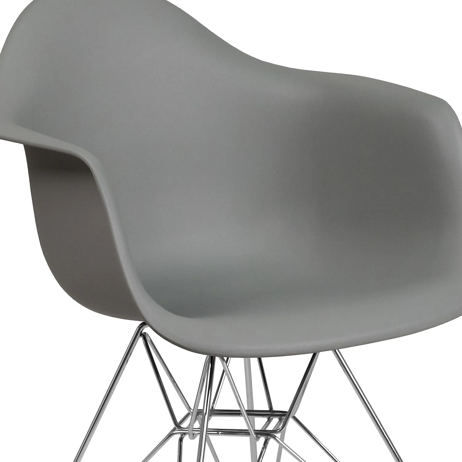 Flash Furniture Alonza Series Moss Gray Plastic Chair with Chrome Base