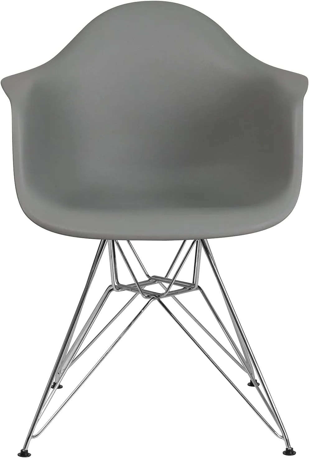 Flash Furniture Alonza Series Moss Gray Plastic Chair with Chrome Base
