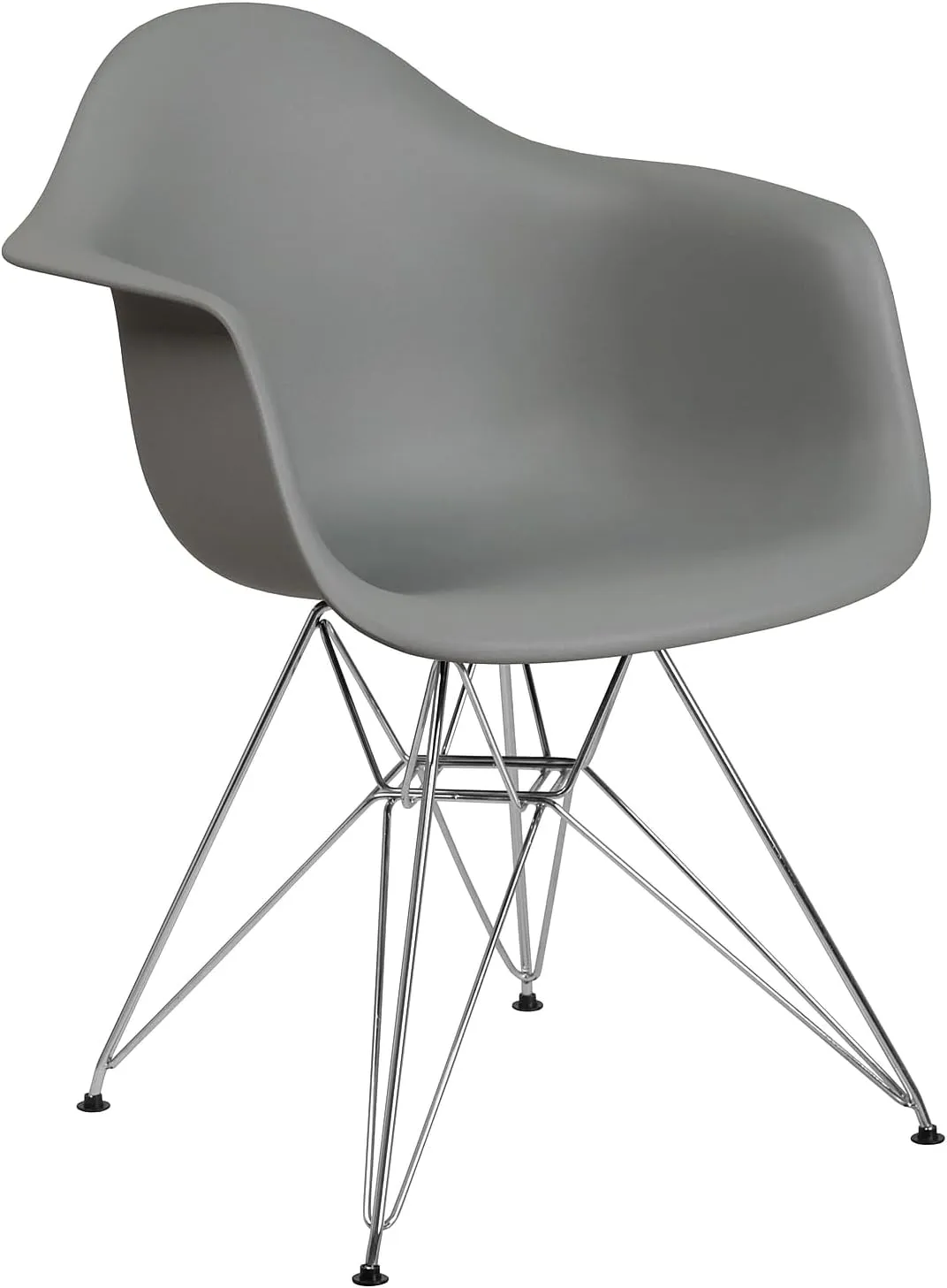 Flash Furniture Alonza Series Moss Gray Plastic Chair with Chrome Base