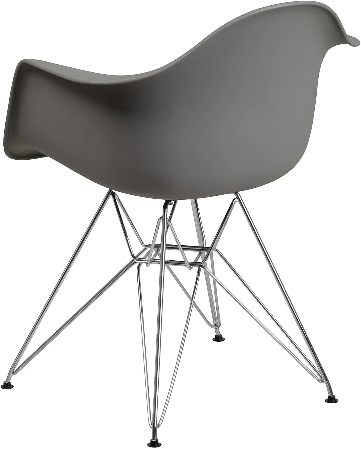 Flash Furniture Alonza Series Moss Gray Plastic Chair with Chrome Base