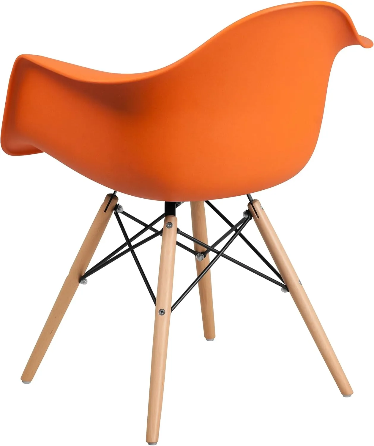 Flash Furniture Alonza Series Orange Plastic Chair with Wooden Legs