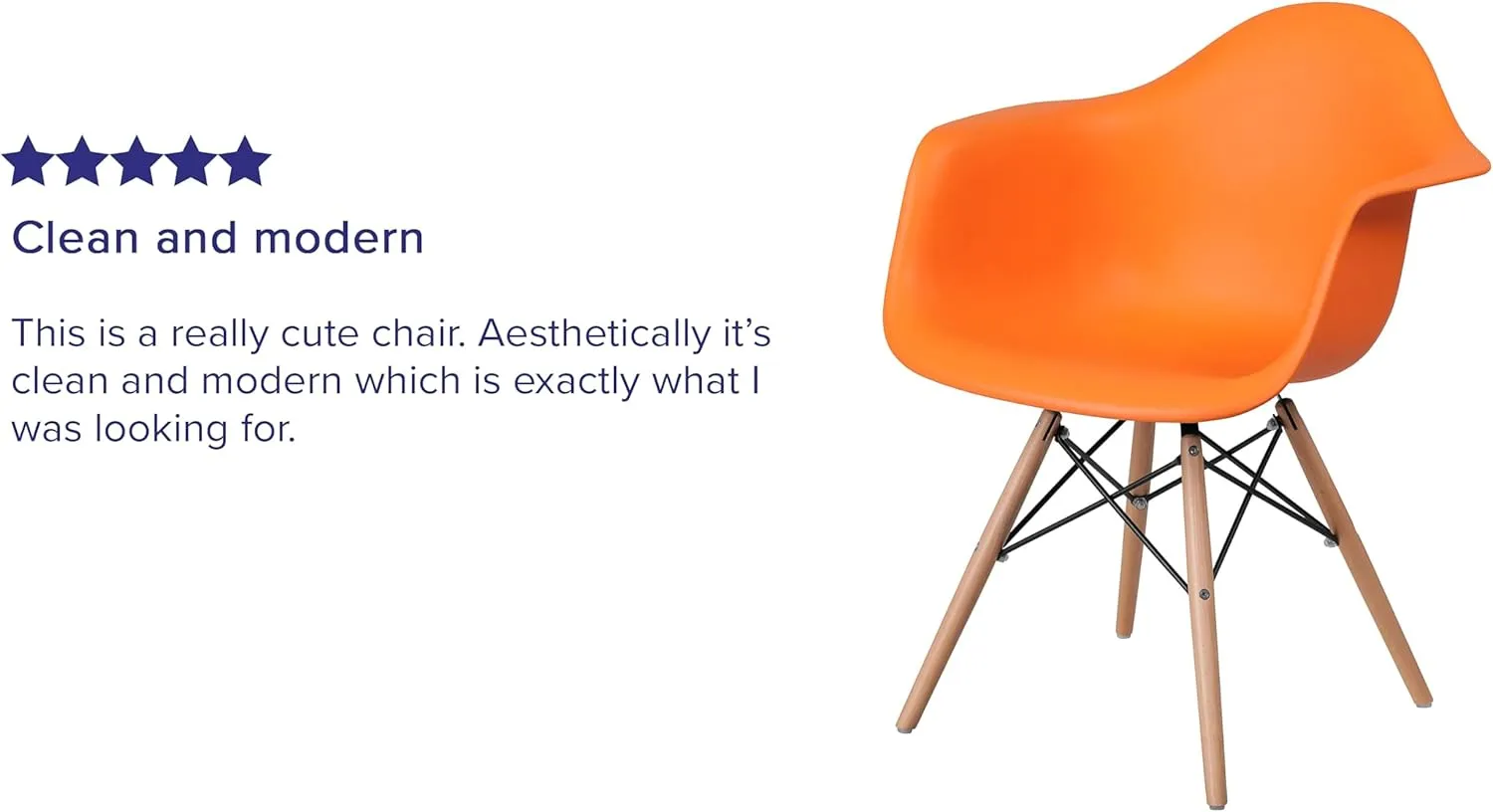 Flash Furniture Alonza Series Orange Plastic Chair with Wooden Legs