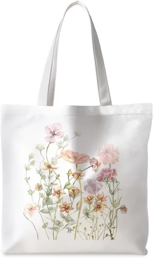 Floral Tote Bag, Floral Bag for Women, Reusable Grocery Bags Shopping Bags