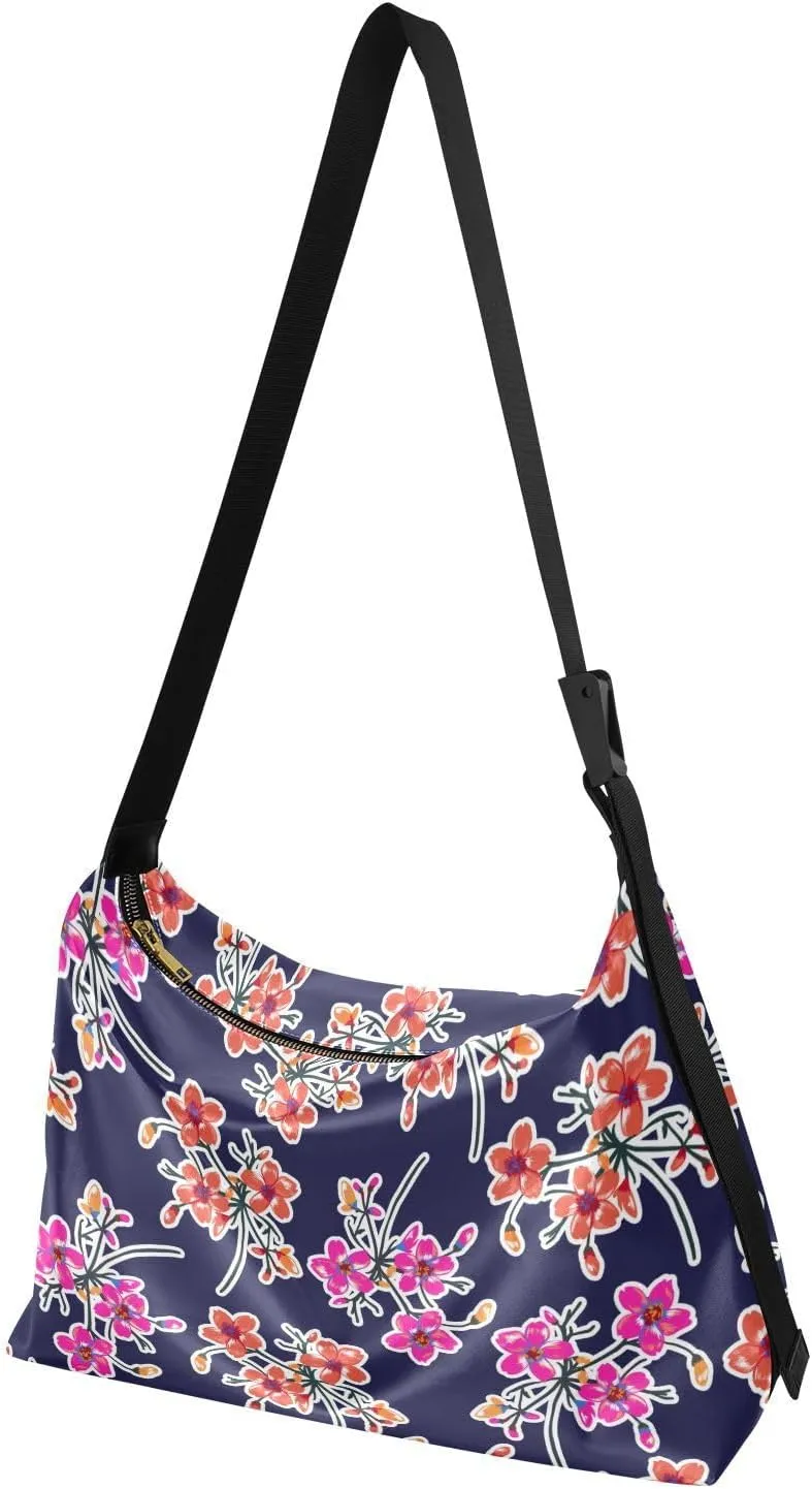 Flower Print Leather Crossbody Purse Water-Resistant Sling Bag for Women Crossbody Purse Leather Shoulder Handbag Patternt 1