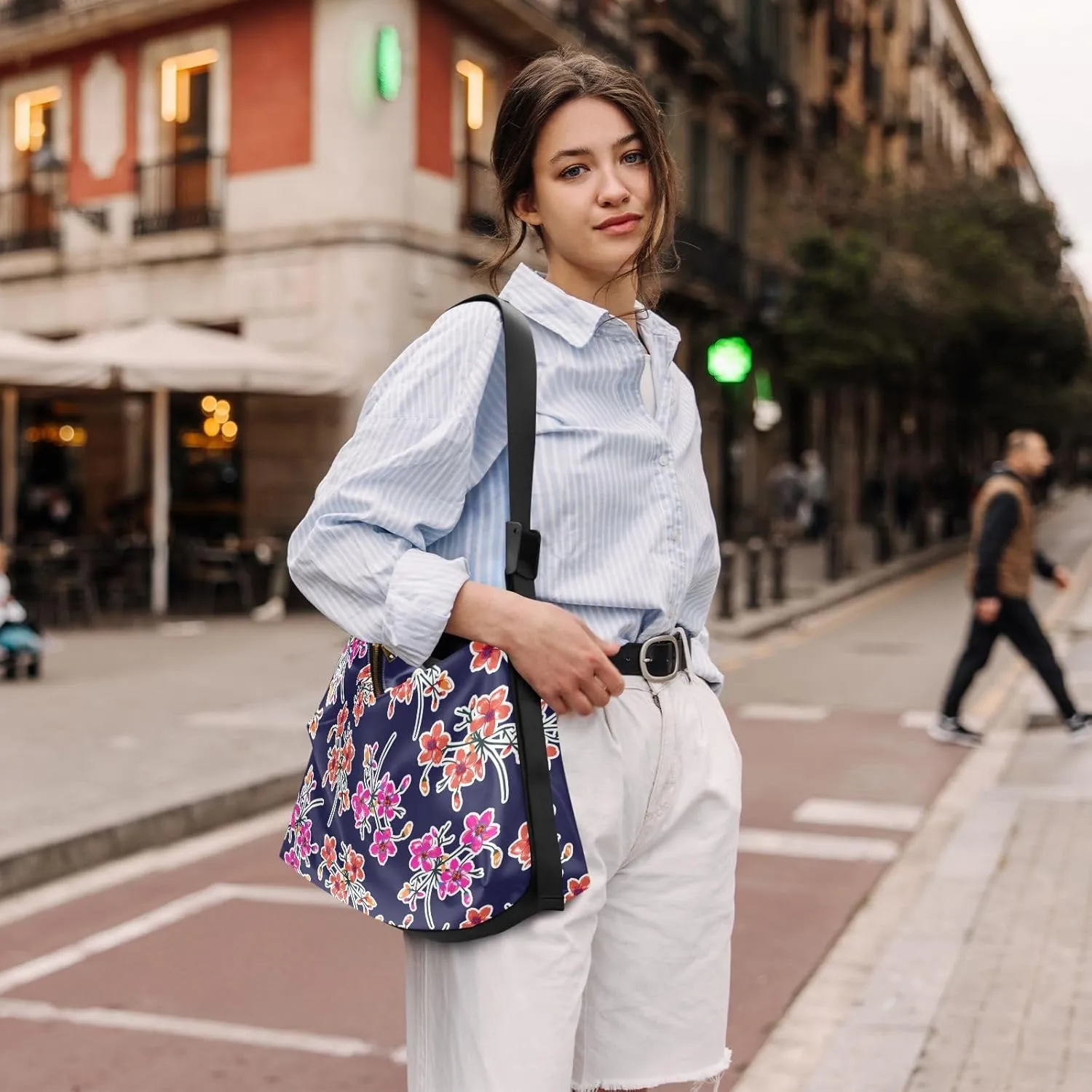 Flower Print Leather Crossbody Purse Water-Resistant Sling Bag for Women Crossbody Purse Leather Shoulder Handbag Patternt 1