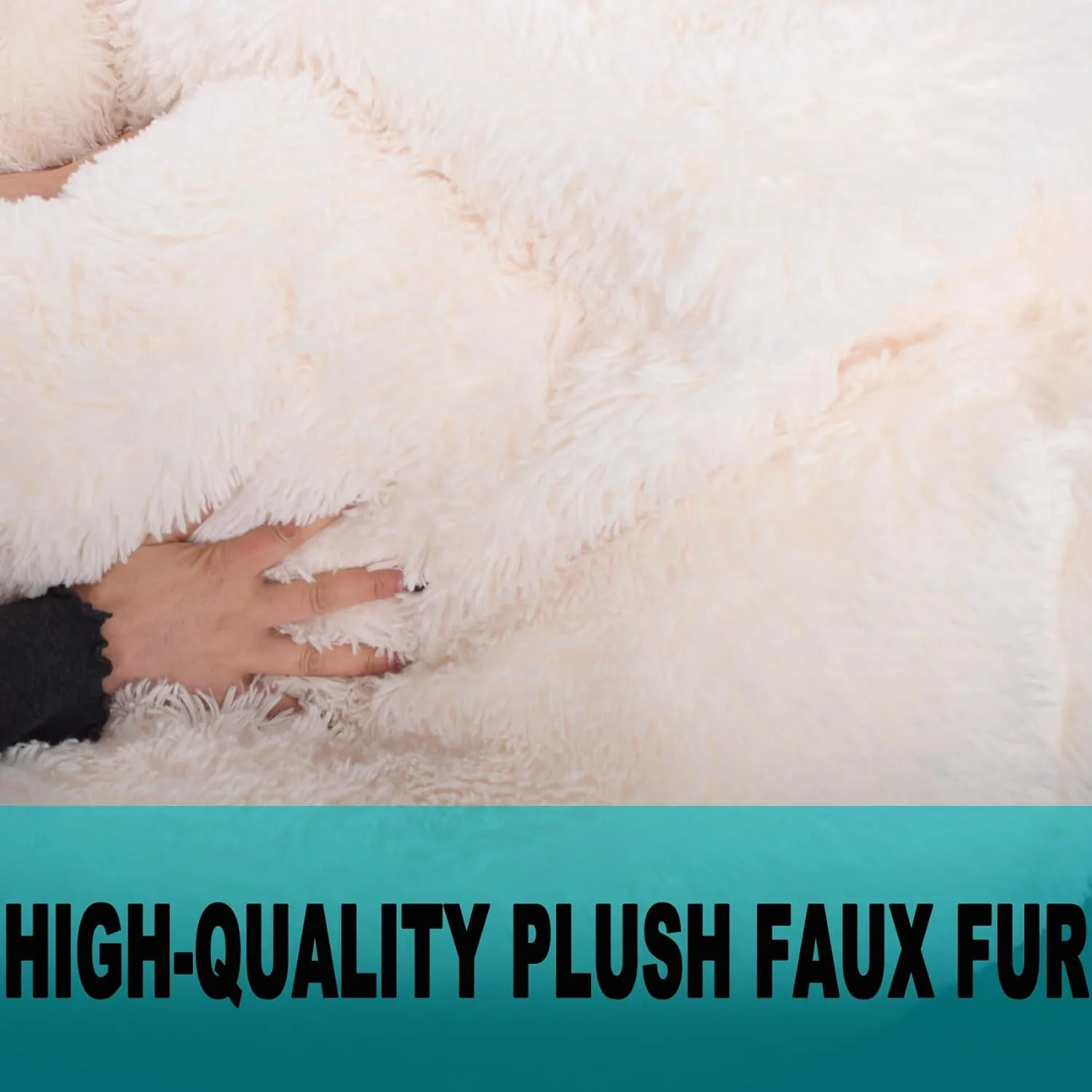 Fluffy Stuffed Animal Storage Bean Bag Chair Cover (No Filler), Faux Fur Comfy Bean Bag Cover for Organizing Plush Toys or Textile, for Adults Teens Kids Girls, Beige