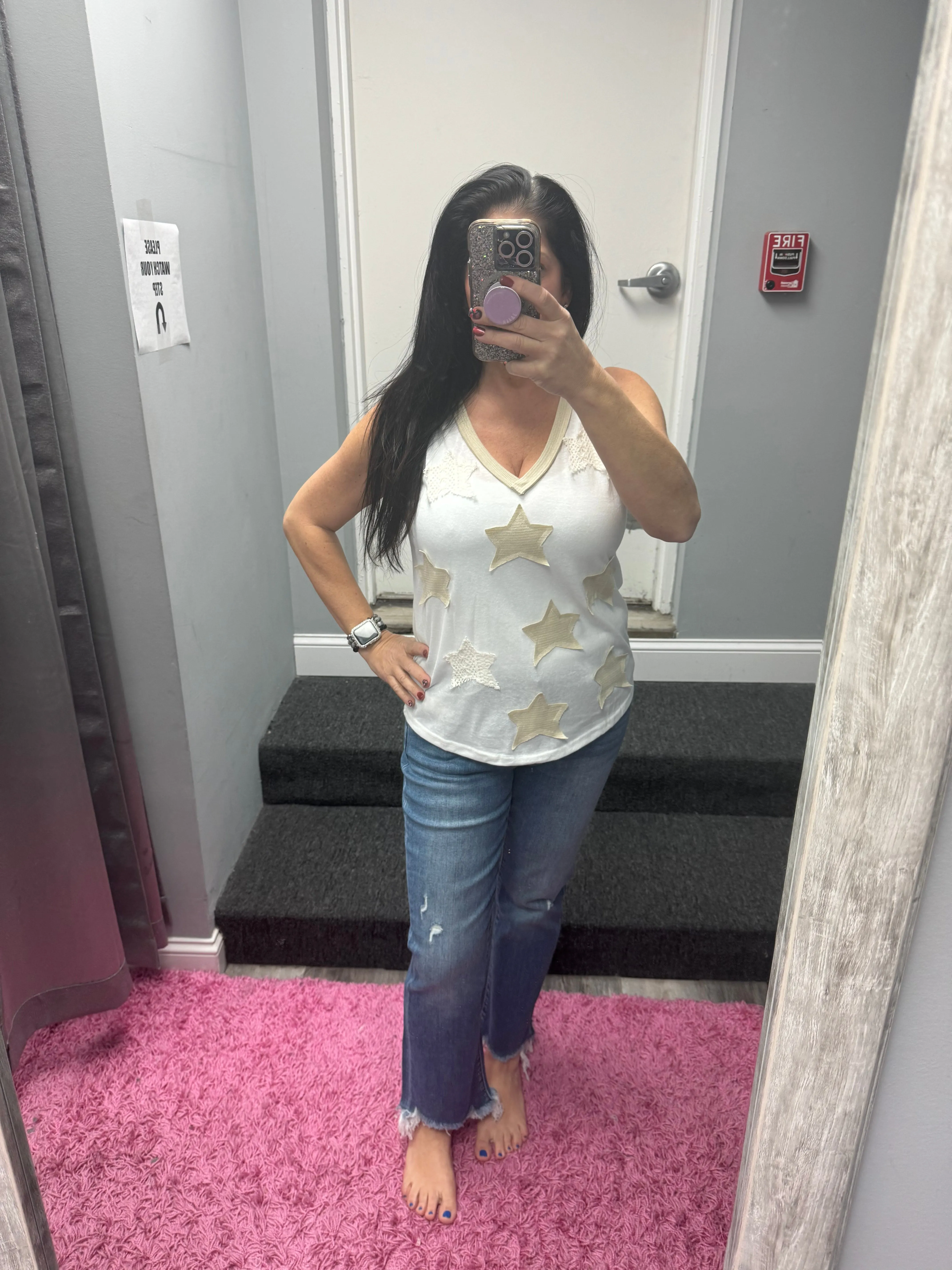 FLYING MONKEY MID RISE DISTRESSED HEM ANKLE BOOTCUT JEANS - QUINCE