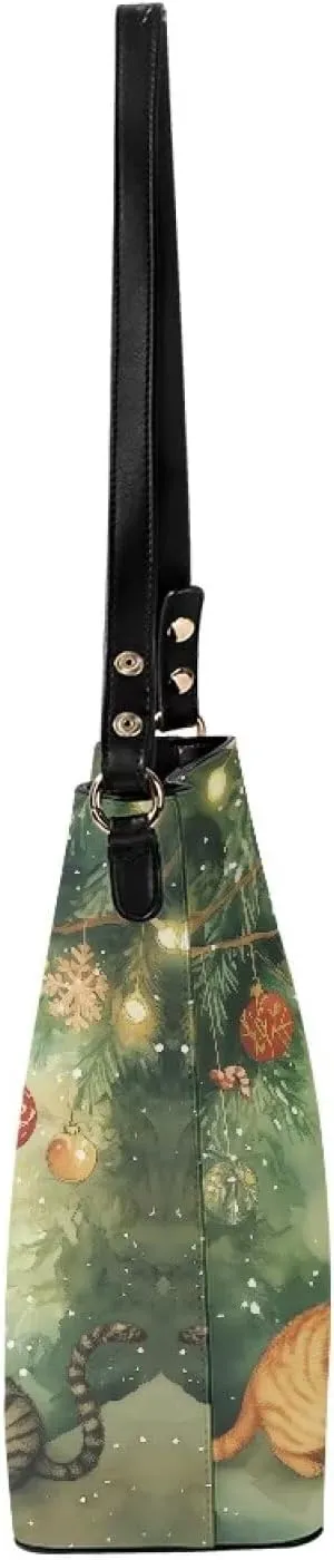 FOR U DESIGNS Faux Leather Bucket Bag Crossbody Bags for Women Shoulder Handbags with Adjustable Strap