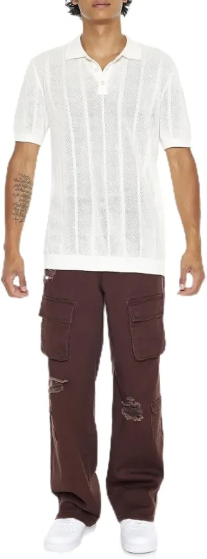 Forever 21 Men's Distressed Mid-Rise Cargo Jeans