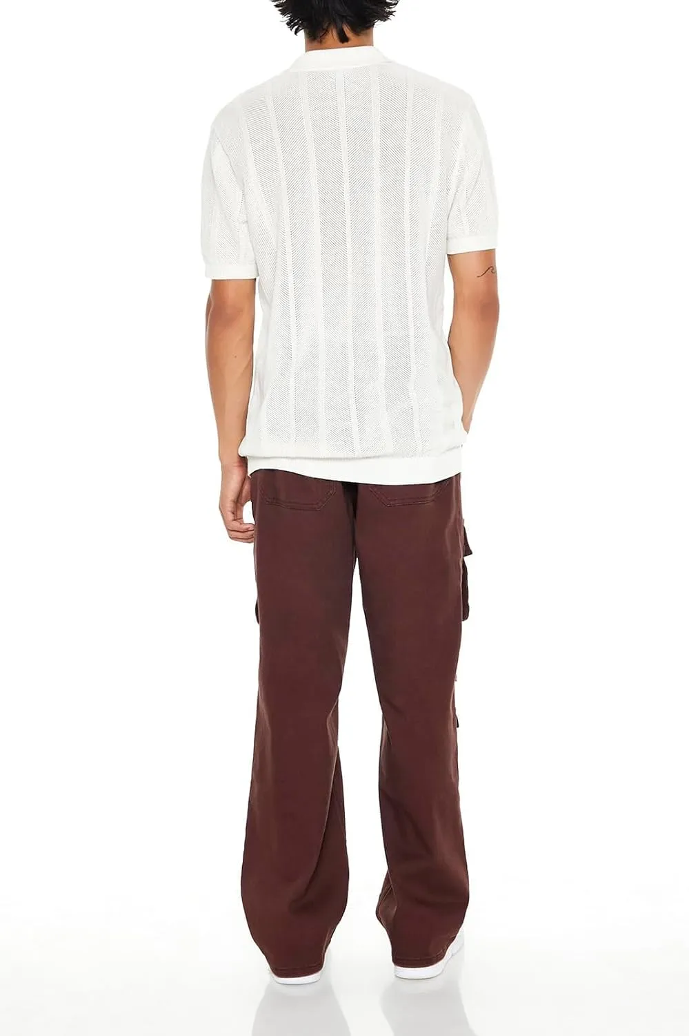 Forever 21 Men's Distressed Mid-Rise Cargo Jeans