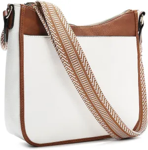FOXLOVER Purses for Women Vegen Leather Crossbody Bags Handbags With Adjustable Guitar Strap