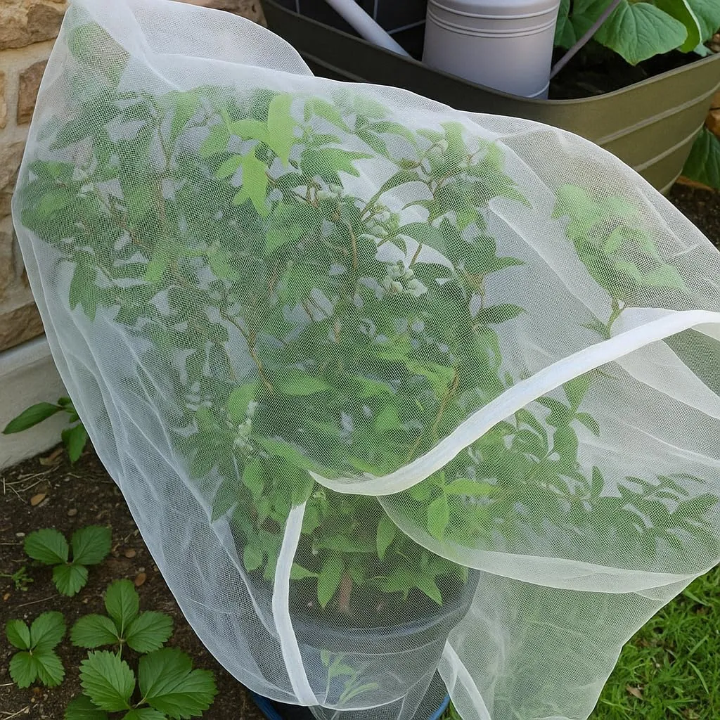 Fruit Tree Protection Bags 2.5x3.5 FT in 4 Pack | Multiple Size Garden Netting for Fruit & Vegetable Protection | White Plant Net Cover for Blueberry & Tomato | Bird & Insect Mesh Fabric Protector
