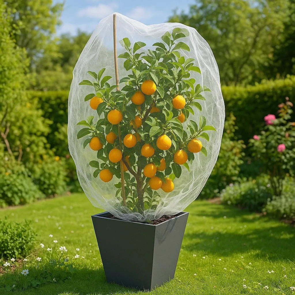Fruit Tree Protection Bags 2.5x3.5 FT in 4 Pack | Multiple Size Garden Netting for Fruit & Vegetable Protection | White Plant Net Cover for Blueberry & Tomato | Bird & Insect Mesh Fabric Protector