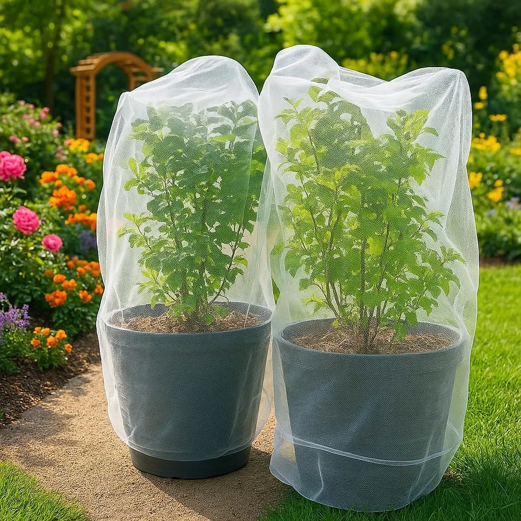 Fruit Tree Protection Bags 2.5x3.5 FT in 4 Pack | Multiple Size Garden Netting for Fruit & Vegetable Protection | White Plant Net Cover for Blueberry & Tomato | Bird & Insect Mesh Fabric Protector