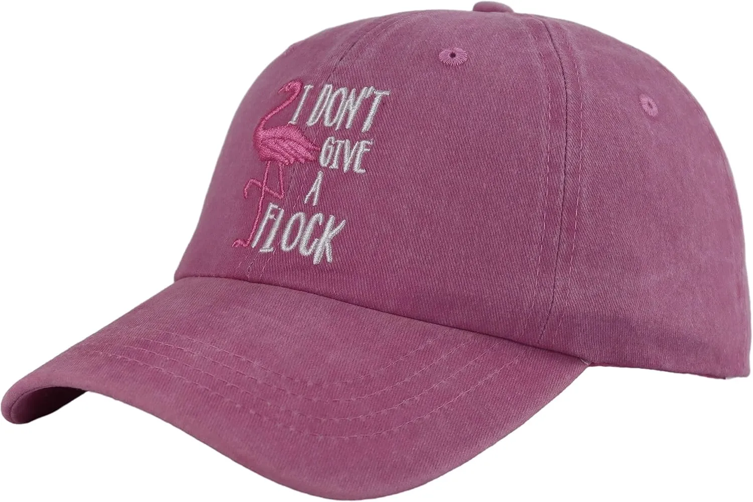 Funny Flamingo Hat, I Don't Give A Flock Baseball Cap Adjustable Embroidered Dad Denim Gifts for Men and Women