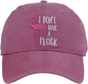 Funny Flamingo Hat, I Don't Give A Flock Baseball Cap Adjustable Embroidered Dad Denim Gifts for Men and Women
