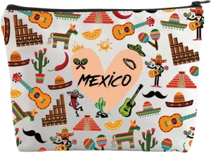 FUSTMW Mexico Trip Gifts Makeup Bag Mexico Souvenir Gifts Mexican Gifts Party Gift from Mexico Cosmetic Travel Toiletry Bag (Mexico bag)