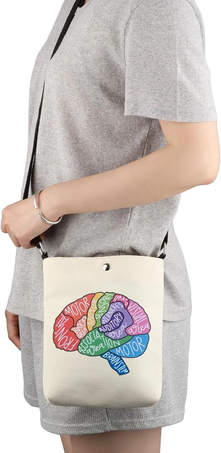 G2TUP Brain Anatomy Gift Neuroscience Cosmetic Bag Neurology Nurse Makeup Bag Nursing S-tudent Anatomical Layout Brain Zipper Travel Bag