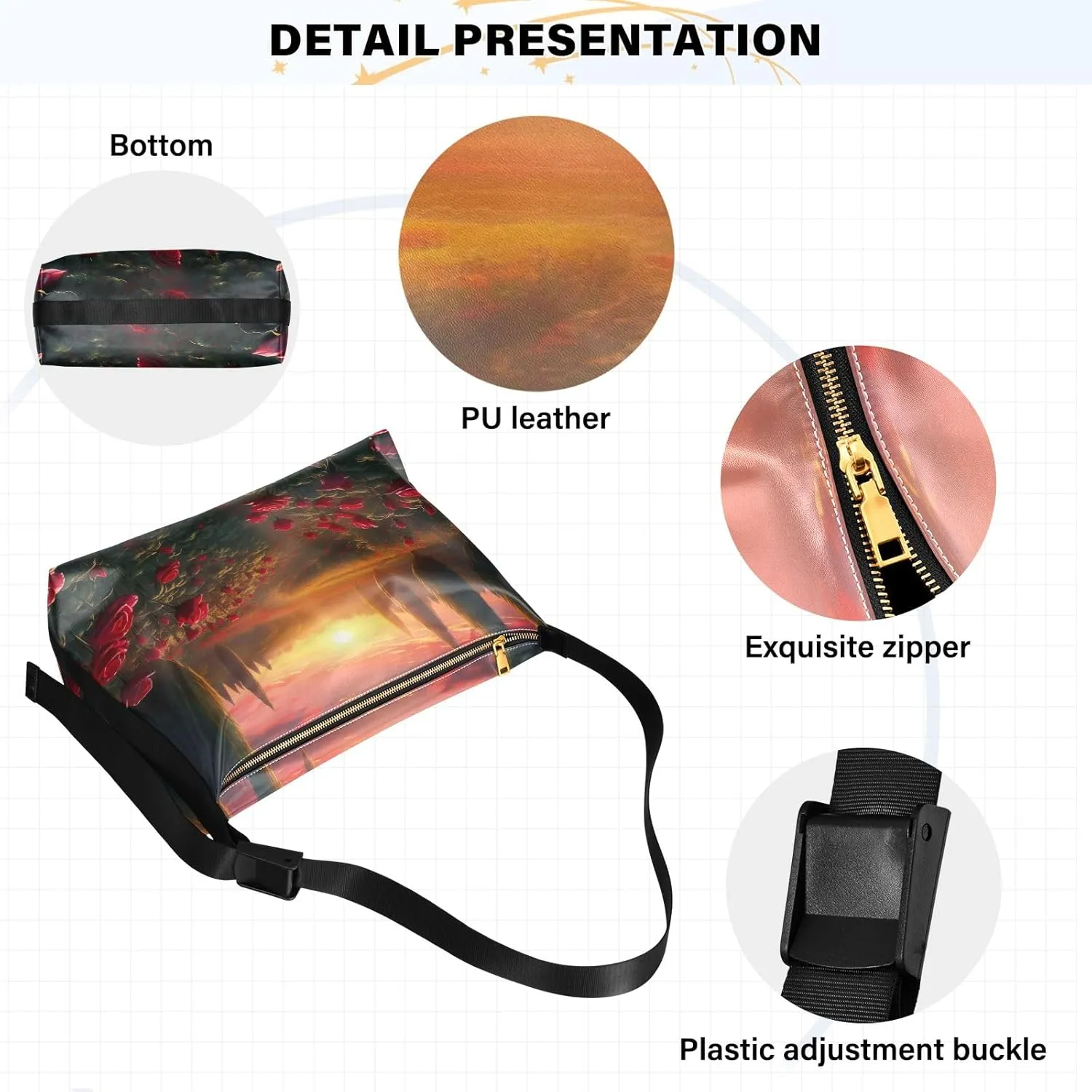 GAIGEO Valentine's Day Gifts Faux Leather Bag, Men Shoulder Bag Leather, Leather Crossbody Bag