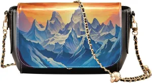 GAIGEO Watercolor Lavender Flowers Womens Leather Crossbody, Leather Gifts for Women, Faux Leather Crossbody Bag
