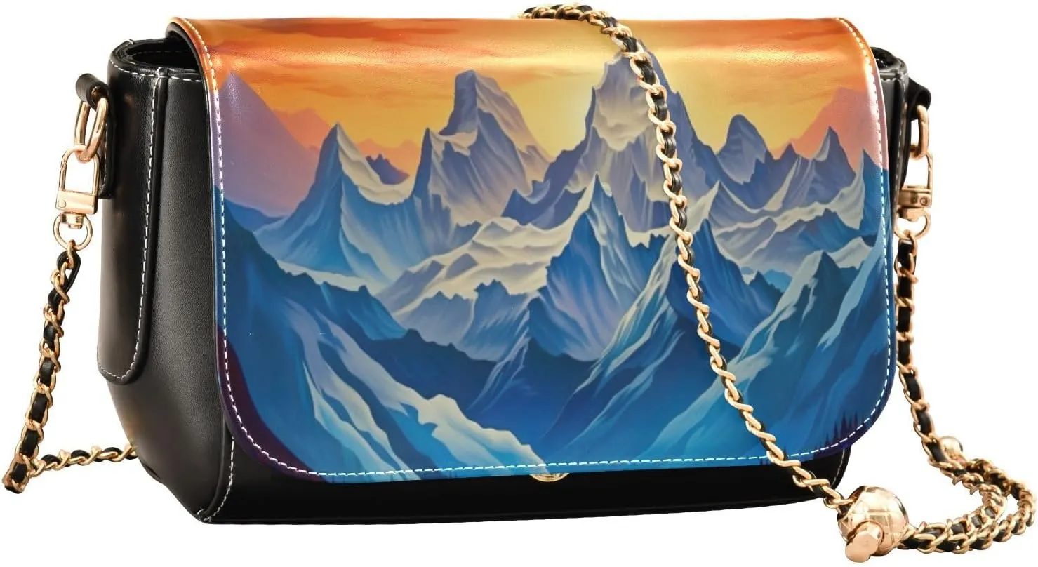 GAIGEO Watercolor Lavender Flowers Womens Leather Crossbody, Leather Gifts for Women, Faux Leather Crossbody Bag