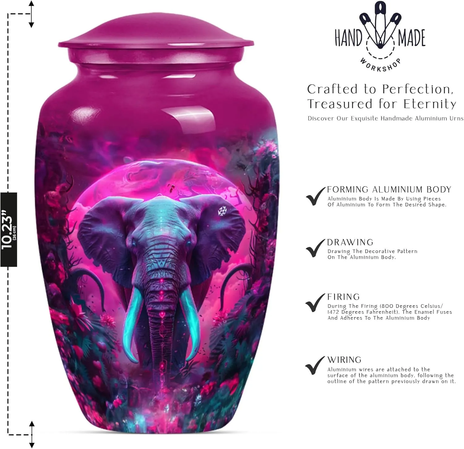 Galactic Elephants - Ashes Urn Adult - Ashes Urn - Combo of 1 Large Urn with Velvet Bag and 4 Small - Urn Adult Human Ashes - Cremation Urn for Ashes - Keepsake Urn - Burial Urns for Ashes