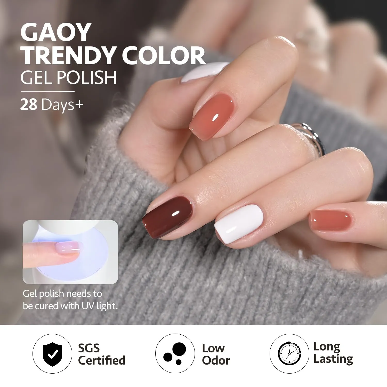 GAOY 42 Pcs Gel Nail Polish Kit, Nude Green Pink Blue Jelly Red Glitter Colors All Seasons Gel Nail Polish Set with Glossy & Matte Top Coat and Base Coat for Salon and DIY Manicure at Home
