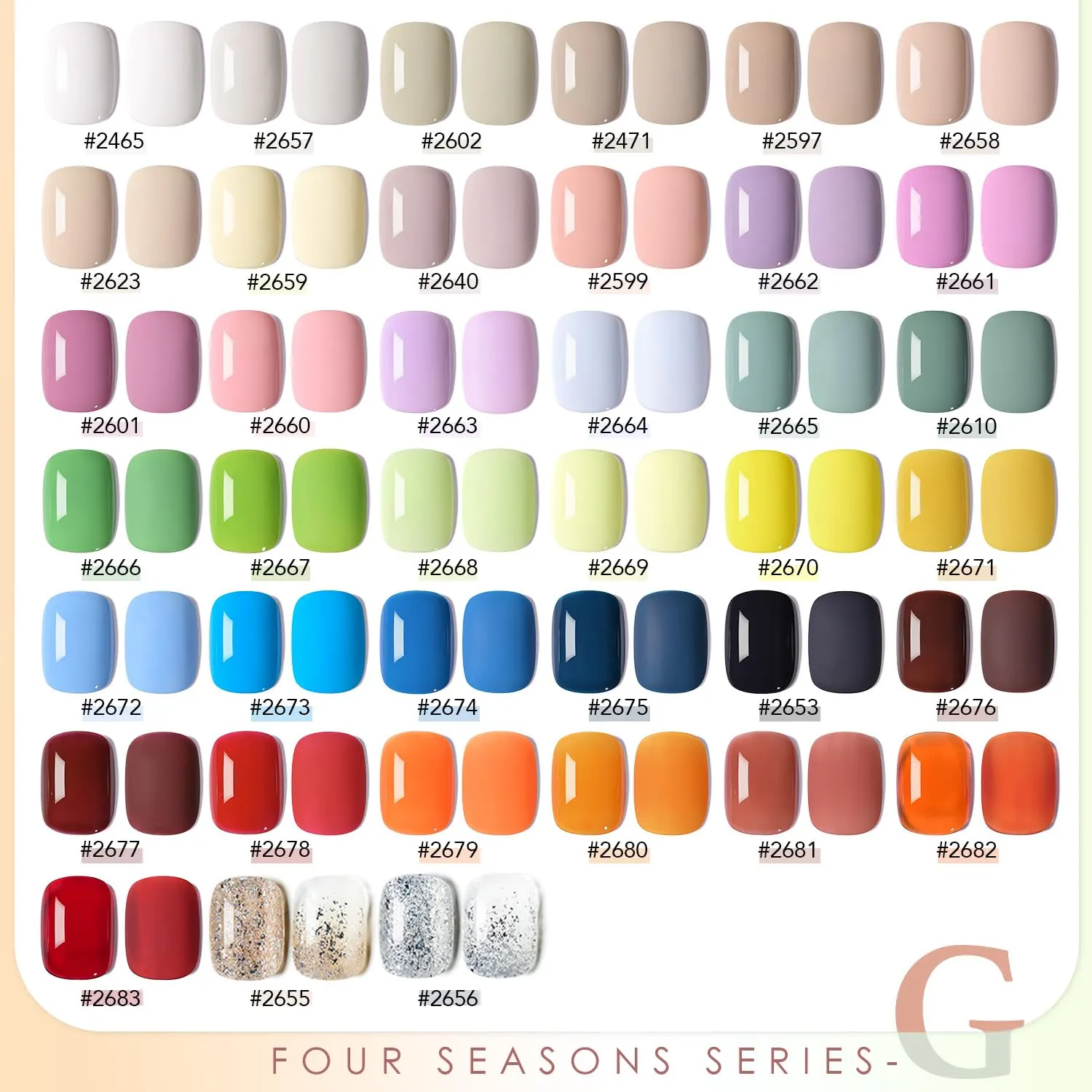 GAOY 42 Pcs Gel Nail Polish Kit, Nude Green Pink Blue Jelly Red Glitter Colors All Seasons Gel Nail Polish Set with Glossy & Matte Top Coat and Base Coat for Salon and DIY Manicure at Home
